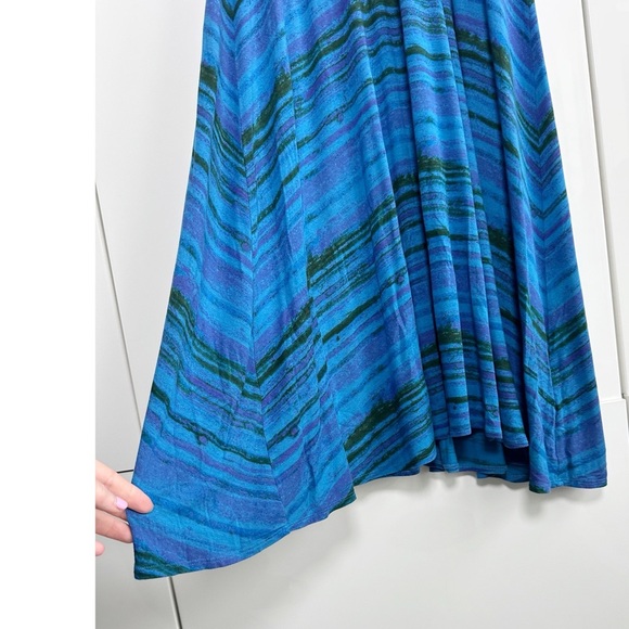 Plenty by Tracy Reese Flutter Sleeve Dress Blue Tie Back Midi Length Size Large - Picture 4 of 7